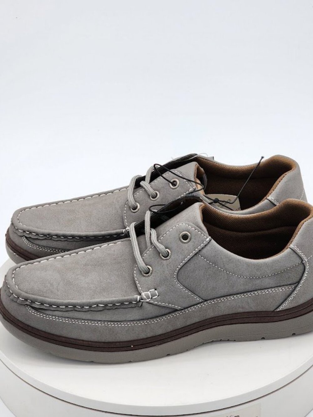 Aston Marc Newport Men’s Gray Moc Toe Casual Comfort Shoes Size 10 M New - Picture 7 of 13
